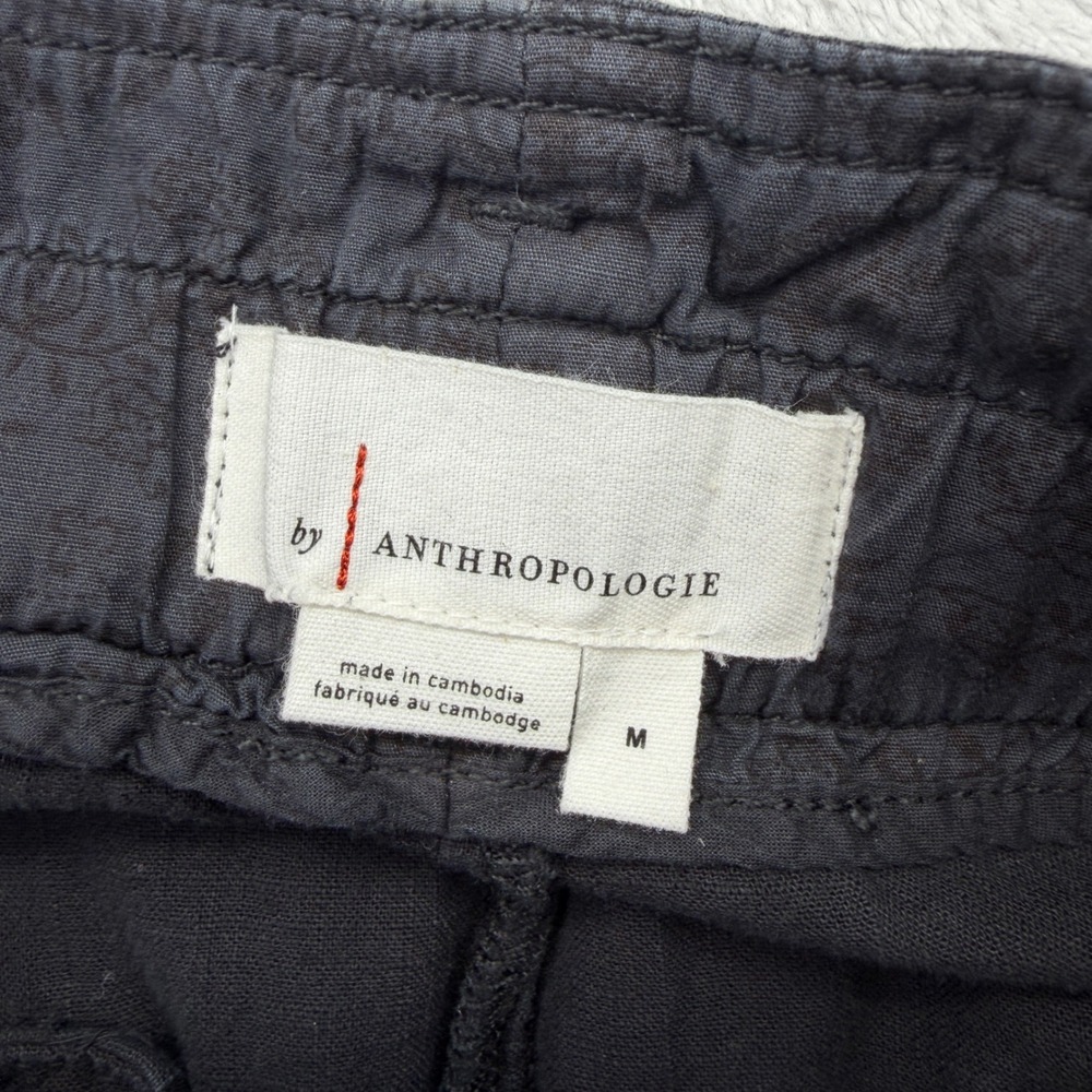 Anthropologie Pants Womens M Paperbag Waist Cotton Belted Straight Leg casual - Picture 4 of 11